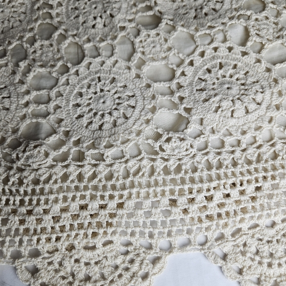 INC INTERNATIONAL CONCEPTS Women Cream Crochet Lace Romactic Top Size 14 - Picture 4 of 13